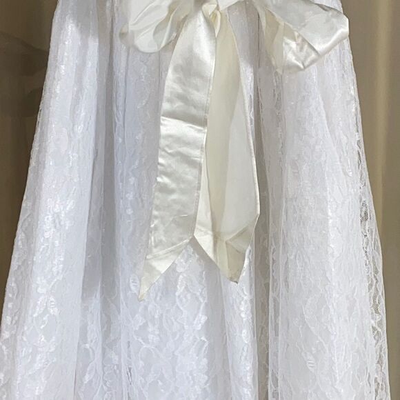 LITTLE MISS LACE DRESS MADE IN U.S.A WHITE GIRL SIZE 8 - Picture 5 of 16